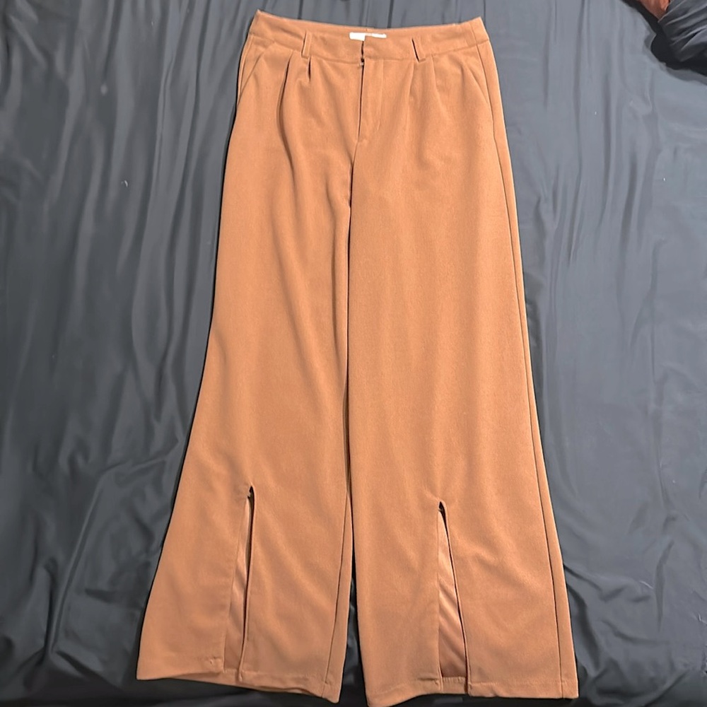 Rust colored dress pants! High waisted. Flared bottoms.